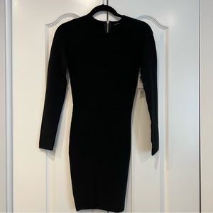 Olivaceous Black Long Sleeve Bodycon Dress Size L NWT